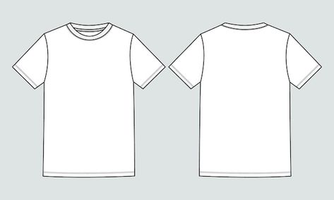 T Shirt Flat Sketch, Tshirt Template Blank Front And Back, Tshirt Technical Drawing, Tshirt Flat Sketch, Fitted Technical Short Sleeve T-shirt, T Shirt Sketch, Tshirt Drawing, Technical Black Short Sleeve T-shirt, Polo T Shirt Design