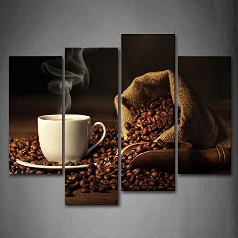 Grain Pictures, Painting Coffee, Crazy Art, Living Wall Decor, Coffee Wall Art, Island Blue, Coffee Painting, Coffee Theme, Coffee Pictures