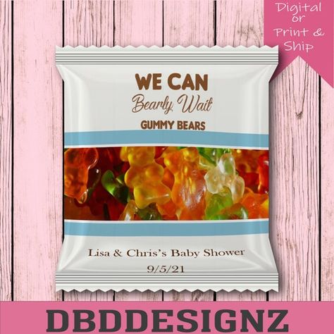 We Can Bearly Wait Gummy Bear Favor | Etsy We Can Barely Wait Party Favors, Bearly Wait Favors, Baby Boy Favors, Baby Shower Items, Baby Shower Theme Decorations, We Can Bearly Wait, Bearly Wait, Baby D, Teddy Bear Baby Shower