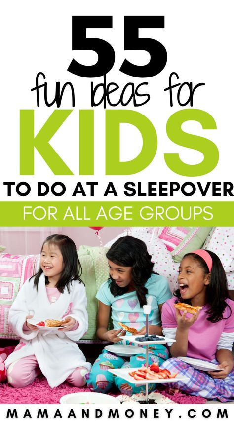 Looking for things to do at a sleepover for kids? Check out these fun ideas and games for your kids next slumber party! Auntie Sleepover Ideas, Sleepover Ideas Age 8, Little Kid Sleepover Ideas Girl, Family Slumber Party Ideas, Fun Ideas For A Sleepover, Cousins Sleepover Ideas, Grandma Sleepover Ideas, Kid Sleepover Ideas Activities, Slumber Party Activities For Kids