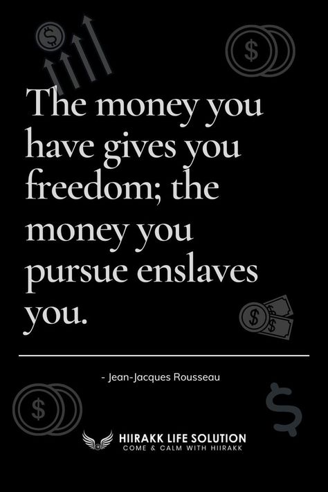 The money you have gives you freedom; the money you pursue enslaves you. Good Morning Inspirational Quotes, Hard Truth, Morning Inspirational Quotes, About Money, Money Quotes, How To Get Money, The Money, Picture Quotes, Me Quotes