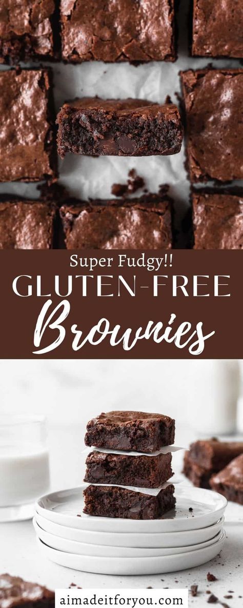 My fudgy Gluten-Free Brownies recipe is made with just 11 ingredients and 15 minutes of active time. Ooey, gooey, chocolatey deliciousness! Easy Gluten Free Dessert Recipes, Gluten Free Fudge Recipes, Gluten Free Brownies Almond Flour, Quick Gluten Free Desserts, Gluten Dairy Free Recipes, Gf Bars, Brownie Gluten Free, Gluten Free Brownie Recipe, Gluten Free Chocolate Brownies