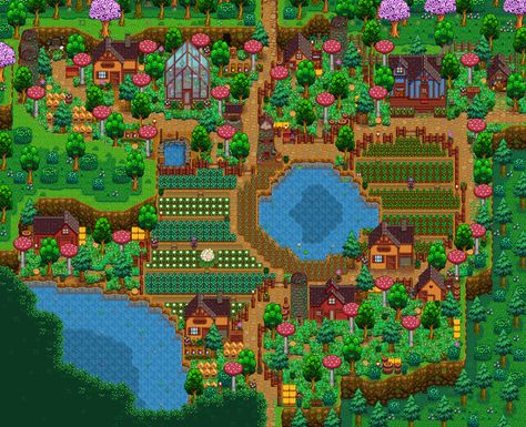 Stardew Valley Wilderness Farm Design, Wilderness Stardew Valley Farm, Stardew Farm Layout Wilderness, Wilderness Farm Stardew Valley, Stardew Valley Wilderness Farm Layout, Stardew Farms, Stardew Valley Layout, Ur Mum, Stardew Valley Tips