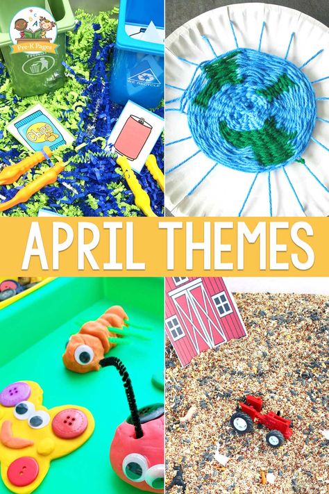 April Preschool Themes - Pre-K Pages April Centers Preschool, April Calendar Ideas For Preschool, April Storytime Themes, April Preschool Themes Lesson Plans, April Daycare Themes, April Toddler Themes, Preschool Storytime Themes, Preschool Themes For April, April Themes For Toddlers