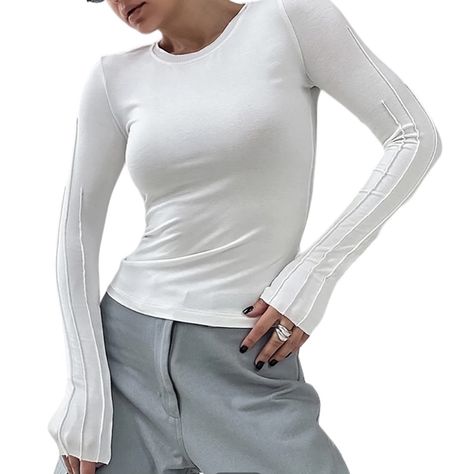 Commense Nwt Long Sleeve Tee With Sleeve Detailing. Where It Alone Or Layer It. Flat Lat Measurements Shoulder To Shoulder: 14” Pit To Pit: 16.5” Length: 20.5” 1011/1058 724 Fit Clothes, Fits Clothes, Solid Clothes, Knit Tees, Belleza Natural, Office Ladies, Stylus, Primavera Estate, Casual Outfit