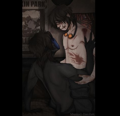 i really like this for some reason, better quality is on tumblr and x . . . #ticcitoby #tobyrogers #eyelessjack #jacknyras #ticcijack #ticcitobyxeyelessjack #creepypasta #creepypastafanart #myart Jeff X Toby, Ticcijack Fanart, Creepypasta Oc Male, Tim X Brian Marble Hornets, Ticci Toby X Y/n, Ticci Toby And Eyeless Jack, Eyeless Jack Pfp, Draw Your Ship Like This, Ticci Toby Pfp