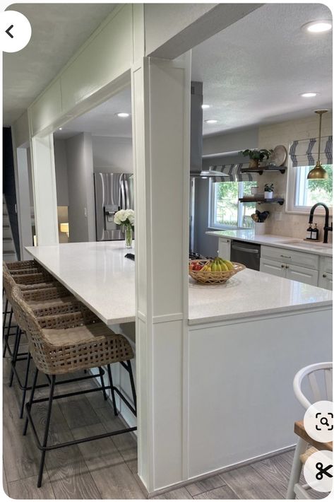 Support Wall Kitchen Island, Island Bench With Support Post, Kitchen Islands With Posts, Column Island Kitchen, Support Pole In Kitchen, Kitchen Island With Columns Posts Open Concept, Kitchen Island With Support Poles, Kitchen Island Between Two Posts, L Shaped Kitchen Island With Support Post