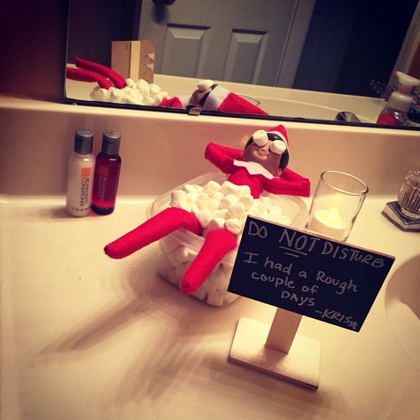 Elf Spa Day Elf On The Shelf Spa Day, Elf Spa Day, Elf On Shelf Last Day, Last Day Of Elf On The Shelf Ideas, Elf On Shelf Funny, Elf On Shelf Letter, Elf 2023, Elf Shenanigans, Nerdy Christmas