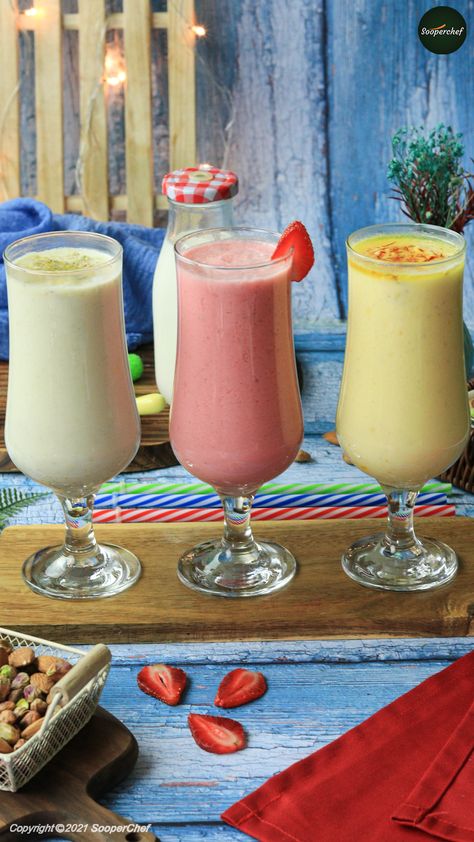 Beat the heat with our easy and refreshing Lassi Recipes this Ramzan. Lassi made in different flavors will freshen you up after long iftar. Try out these yummy Lassi Recipes and do share your feedback with us. #Lassi​ #StrawberryLassi​ #AlmondLassi​ #CardamomLassi​ #RamzanDrinks​ #SooperChef​ #Drinks​ #pinterestrecipes #pinterestideas #pinterestworthy #foodphotos #foodpics #foodphotography #foodimages #pinterestinspired #foodstyling #Sooperchef #foodpresentation Lassi Photography, Strawberry Lassi, Lassi Recipes, Shakes Drinks, Cooking Gadgets, Shake Recipes, Pinterest Recipes, Beat The Heat, Iftar