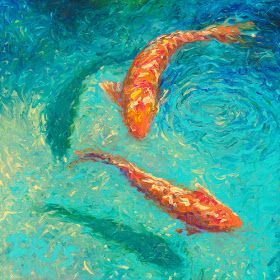 Post Impressionism Art Easy, Silver Canvas Art, Abstract Fish Painting, Post Impressionism Art, Night Ocean, Koi Painting, Animal Canvas Art, Cocoppa Wallpaper, Arte Van Gogh