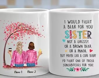 CaDoKoShop - Etsy Vietnam Sister Coffee Mugs, Sister Mugs Gift Ideas, Sister Cups, Sister Mugs, Sister Mug, Chihuahua Gifts, Christmas Date, Great Gifts For Dad, Mug Sublimation