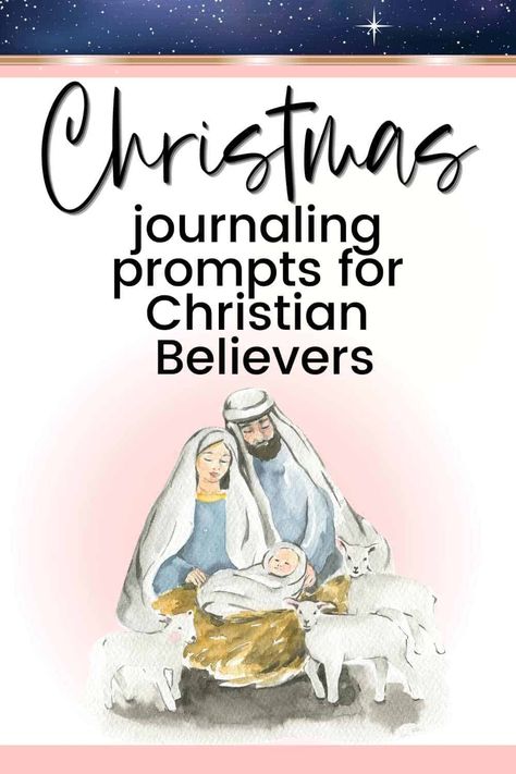 Christmas Journaling Prompts for Christian Believers Christmas Bible Journaling Ideas, Christmas Planner Free, Bible Journal Prompts, Bible Bullet Journaling, Christian Journal Prompts, Christmas Journaling, Christmas Diary, Christmas Weather, Bible Journal Notebooks