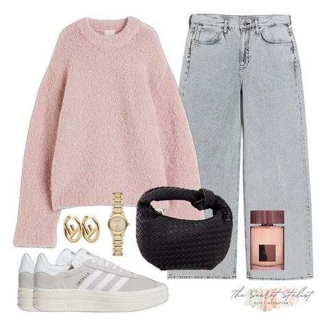 Grey Pink Outfit, Grey Jeans Outfit, Adidas Gazelle Bold, Transitional Fashion, Gazelle Bold, Autumn Outfit Ideas, Minimalist Outfits, Monochromatic Outfit, Neutral Outfits