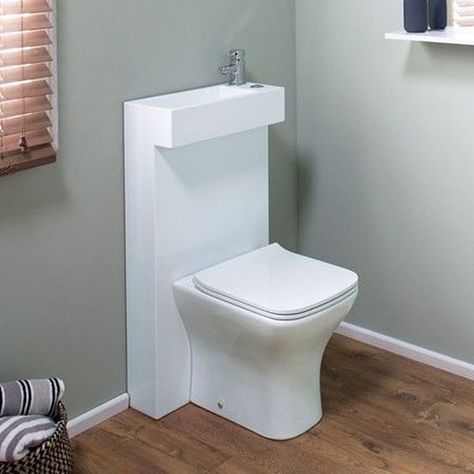 Toilet Sink Combo, Sink Toilet Combo, Understairs Toilet, Toilet And Sink Unit, Space Saving Toilet, Toilet Basin, Toilet Ideas, Corner Toilet, Small Toilet Room