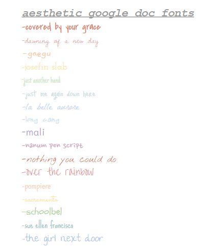 aesthetic, cute and fancy google doc fonts ! todays finds...  instrucions: click on more fonts when you go to your usual fonts bar and search up whatever name of the font you would like from the image to add to your google docs! How To Make A Google Doc Aesthetic, Google Slide Font, Aesthetic Fonts Docs, Best Fonts On Google Slides, Cute Google Slides Fonts, Virtual Notes Aesthetic, How To Take Aesthetic Notes On Google Docs, How To Make Your Slideshows Aesthetic, Good Fonts On Google Docs