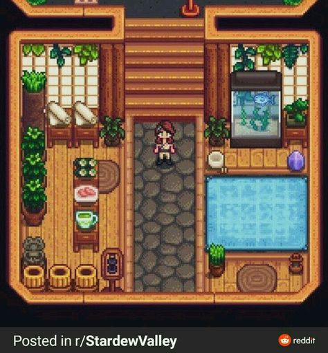 Stardew Farms, Stardew Valley Layout, Stardew Valley Tips, Stardew Valley Farms, Japanese Onsen, Farm Layout, Zen Space, Farm Design, Stardew Valley