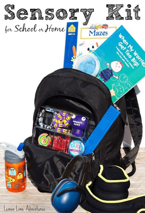 Looking for the best tools for helping a child with sensory needs? This backpack is packed with sensory tools that will give children just what they need. Kit For School, Sensory Disorder, Sensory System, Angry Child, Sensory Diet, Sensory Tools, Sensory Integration, Sensory Issues, Sensory Processing Disorder