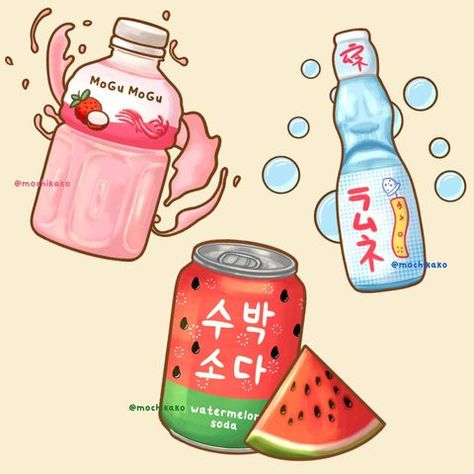 jess🌿 (@mochikako) • Instagram photos and videos Drinks Artwork, Doodle Food, Mogu Mogu, 귀여운 음식 그림, Food Drawings, Desain Quilling, Food Artwork, Japanese Drawings, Isometric Art