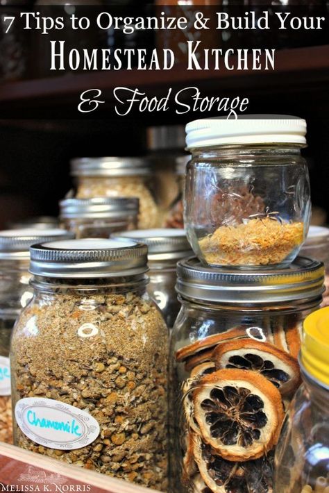 Kitchen Space Hacks, Homestead Pantry Organization, Homestead Storage, Homestead Pantry, Homestead Food, Food Storage Kitchen, Melissa K Norris, Closet Pantry, Homestead Kitchen