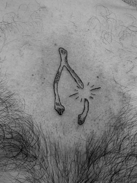 Small Wishbone Tattoo Simple, Wishbone Tattoo Meaning, Wishbone Art, Wish Bone Tattoo, Wishbone Tattoo, 2023 Tops, Bone Drawing, Wish Bone, Bone Tattoos