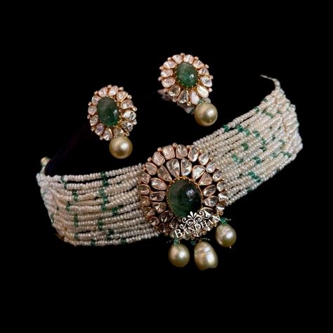 Indian Jewelry Earrings, Choker Necklace Designs, Choker Designs, Pearl Necklace Designs, Jewelry Set Design, Bridal Accessories Jewelry, Antique Jewelry Indian, Indian Jewellery Design Earrings, Bridal Jewelry Collection