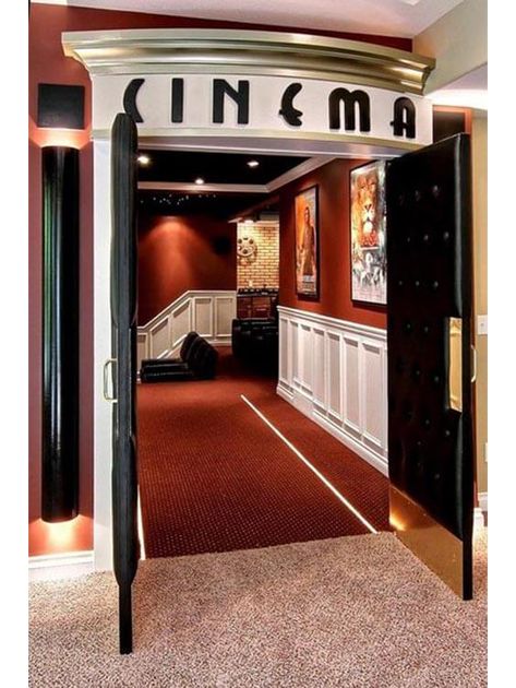 Small Home Theater, Home Theater Lighting, Small Home Theaters, Movie Theater Rooms, Basement Home Theater, Home Theater Room Design, Theater Room Design, Media Room Design, Home Cinema Room