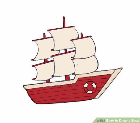 How to Draw a Boat: 12 Steps (with Pictures) - wikiHow Sailboat Drawing, Drawing For Children, Super Coloring Pages, Blind Contour Drawing, Florence Academy Of Art, Cardinal Painting, Boat Drawing, Traditional Boats, A Yacht