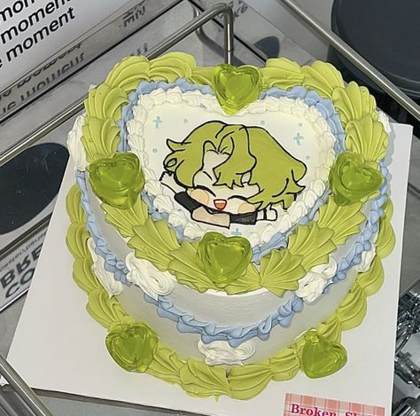 Xiaohongshu Cake, Genshin Birthday Cake, Cute Cake Decor, Genshin Anime, Mini Stars, Cute Cake, Cake Board, Cake Decor, Ensemble Stars