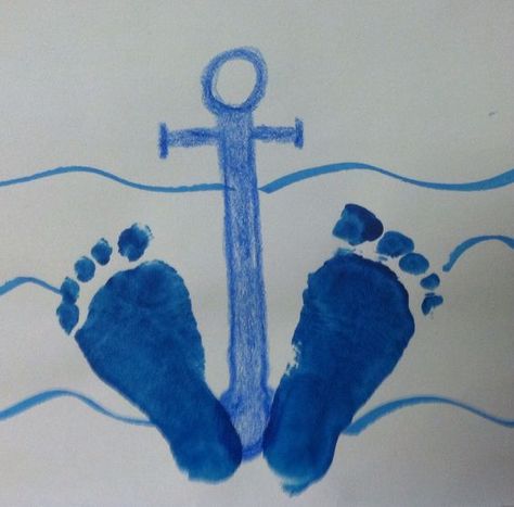 Hand Print Art, Baby Art Projects, Footprint Crafts, Footprint Art, Ocean Crafts, Handprint Crafts, Daycare Crafts, Tropical Party, Handprint Art