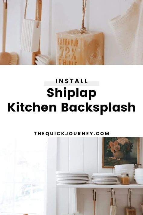 Installing vertical shiplap in your kitchen instantly creates a timeless, cottage feel. You can create a farmhouse look or European look simply by adding a line to your walls. Get all of the tips and tricks on how to install your own! Shiplap Kitchen Backsplash, Simple Homemaking, Homemaking Inspiration, Timeless Cottage, Kitchen Open Shelving, Modern Homemaker, Vertical Shiplap, Shiplap Kitchen, English Cottage Interiors