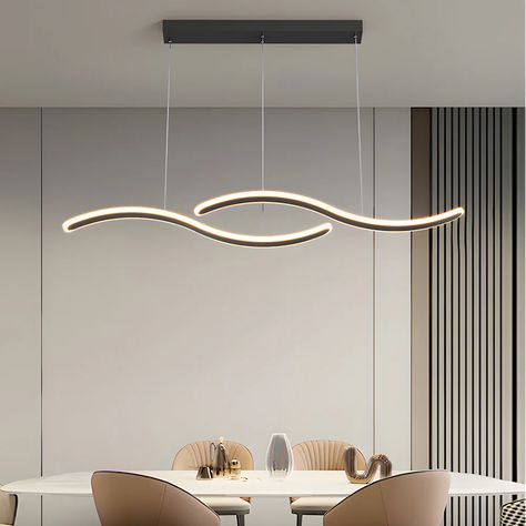 2-Wavy Line LED Dining Room Pendant Light - 3-Step Dimming Dining Room Pendant Light, Dining Room Pendant, Pendant Lighting Dining Room, Pendant Light, Dining Room, Gift Ideas, Led, Pendant