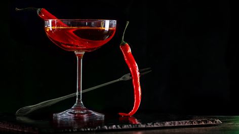 Maybe you like your martini with an extra olive. If you're in the mood to mix your usual martini order up, try it with hot pepper. Classic Martini, Dry Vermouth, Habanero Peppers, Hot Pepper, Vermouth, Hot Chili, Tasting Table, Order Up, Chili Pepper