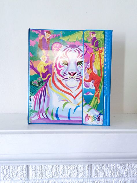 Lisa Frank Binder  on Etsy, $85.00 Lisa Frank Binder, Nostalgic Things, Three Ring Binder, Trapper Keeper, Trap Queen, Office Vintage, The Neverending Story, Mary Kate Ashley, Dirty Dancing