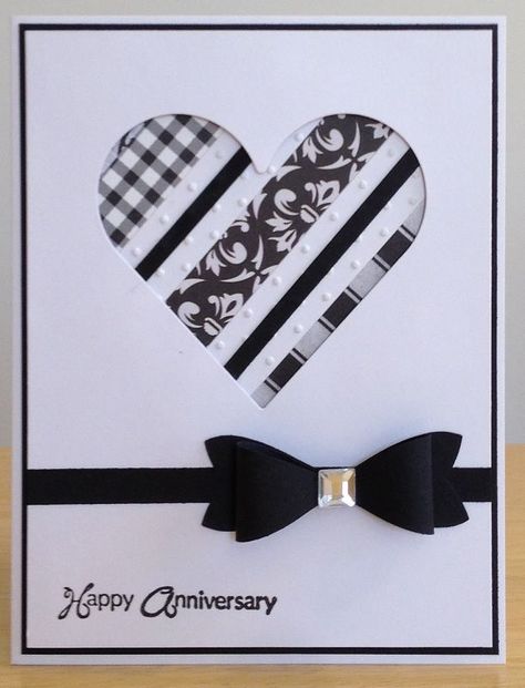 Beautiful Valentine Cards, Anniversary Cards Handmade, Washi Tape Cards, Wedding Cards Handmade, Making Greeting Cards, Wedding Anniversary Cards, Engagement Cards, Romantic Valentine, Heart Cards