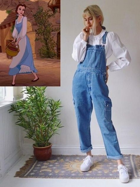 Overall Costume Ideas, Costumes With Overalls, Overall Costume, Belle Disneybound, Overall Outfit, Overalls Outfit, Disney Outfits, Denim Overalls