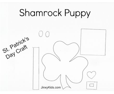 Shamrock Puppy Craft, Puppy Crafts, Shamrock Craft, Puppy Pattern, St Patricks Crafts, St Patrick's Day Crafts, Paper Plate Crafts, Craft Activity, Plate Crafts