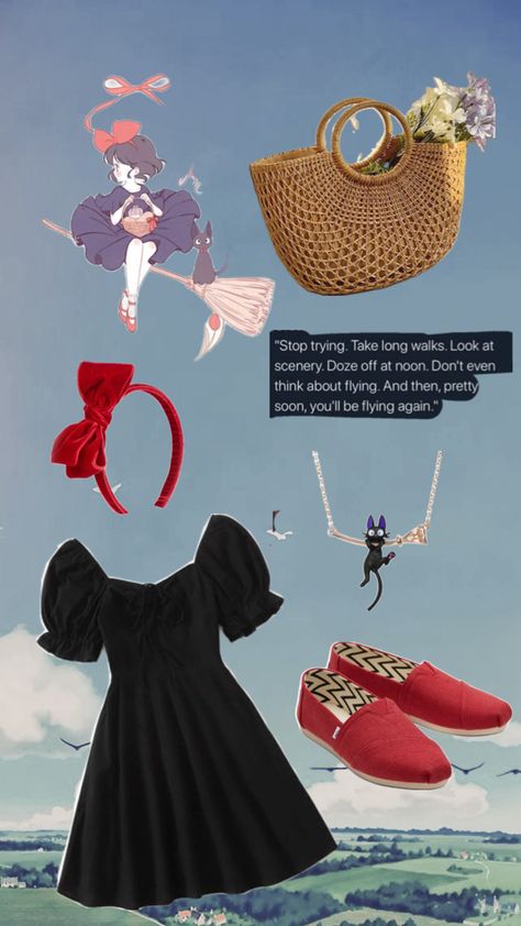 Kiki's Delivery Service Cosplay, Kiki's Delivery Service, Long Walks, Outfit Aesthetic, Delivery Service, Outfits Aesthetic, All In One, Halloween Costumes, Outfit Inspo