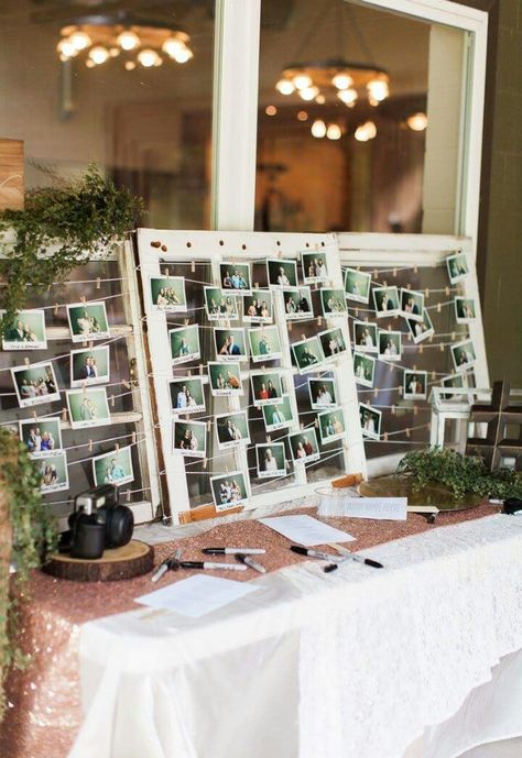 Wedding Shower Picture Display, Picture Display Ideas For Party Table, Picture Table Graduation Party, Open House Photo Displays, Guest Book Ideas For Graduation Party, Grad Table Ideas, Photo Display For Graduation Party, Graduation Sign In Ideas Guest Books, Picture Board Wedding