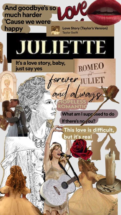 #juliet #romeoandjuliet #juliette #music #love #lovestory #lovestorytaylorsversion #tayloralisonswift #fearlesstaylorsversion Juliet Aesthetic, Check Yes Juliet, Happy Love, Romeo And Juliet, Music Love, Taylor Alison Swift, Hopeless Romantic, Love Story, Music