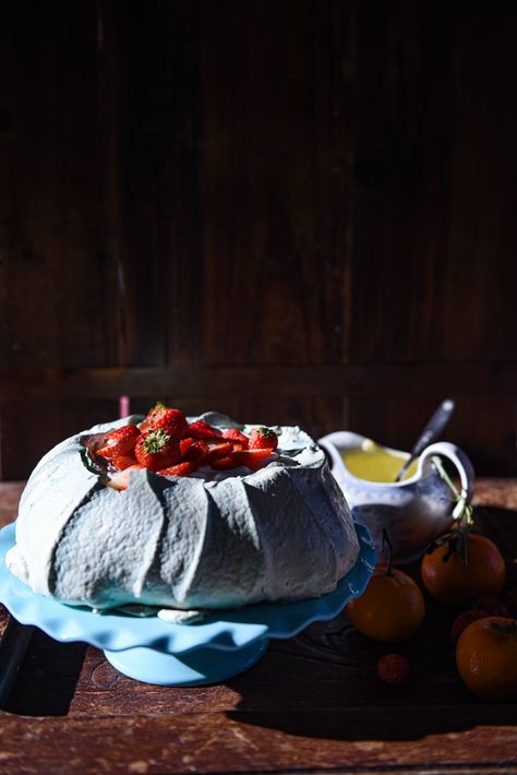 Rainbow Pavlova with Orange Creme Anglaise — NOURISHED by Asha Pavlova Recipe Bluey, Aquafaba Pavlova, Lemon Blueberry Pavlova, Pavlova Tropical, Pavlova Nigella Lawson, Turkish Tea, Food Gallery, Home Garden Design, Energy Bars