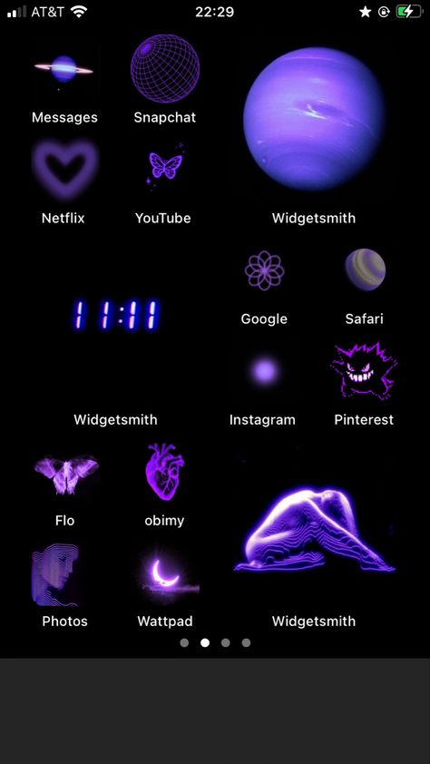 Ios 16 Wallpaper Purple, Home Screen Ideas Purple, Purple Ios 16, Ios 16 Home Screen Ideas Purple, Purple Phone Layout, Purple Ios 16 Homescreen, Purple And Black Iphone Theme, Purple Ios Theme, Purple Phone Theme