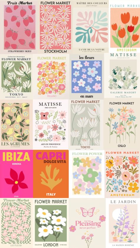 #aesthetic #cute #wallpaper #poster #aestheticposter Asethic Poster, Poster Prints Wall Bedroom Aesthetic, Cute Aesthetic Posters, Ideas Para Pintar Cuadros Aesthetic, Mediterranean Print, Iphone Wallpaper Spring, Aesthetic Cute Wallpaper, Spring Collage, Sugar Skull Party