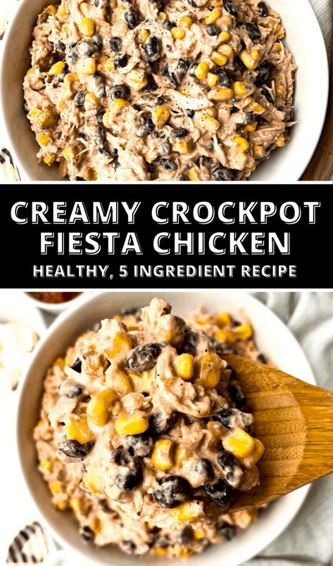 Crockpot Fiesta Chicken, Fiesta Chicken Crockpot, Crockpot Meal Prep, Chicken Crockpot Recipes Healthy, Fiesta Chicken, Easy Crockpot Dinners, Chicken Healthy, Healthy Dinner Recipes Chicken, Health Dinner Recipes