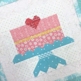 Birthday Cake Quilt Block, Birthday Cake Quilt Block Pattern, Cake Quilt Block Pattern, Lori Holt Quilt Blocks, Lori Holt Bee In My Bonnet Free Pattern, Lori Holt Free Patterns, 12 Inch Quilt Block Patterns Free, Birthday Quilt, Birthday Free