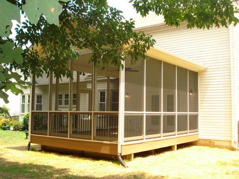 Centreville Screen Porch - Porch - DC Metro - by Oscar Construction Inc. | Houzz Add Screened In Porch To House, 10x10 Screened In Porch, Flat Roof Screened In Porch, Porch Enclosure Ideas, Screened In Porch And Deck, Screened In Porch Plans, Backyard Planning, Porch Enclosure, House Additions