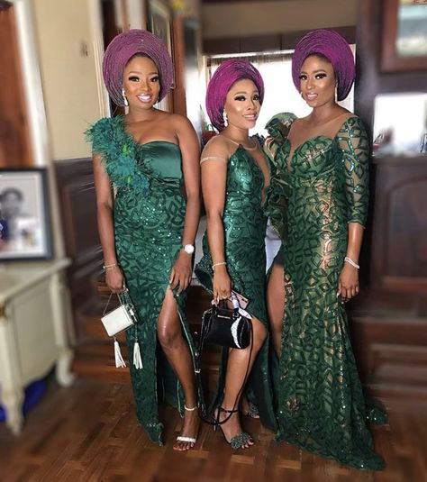 Asoebi Girls Styles, Nigerian Bridesmaid Dresses, Asoebi Dress, Nigerian Dress Styles, African Bridesmaids, Aso Ebi Lace Styles, Nigerian Dress, Latest Aso Ebi Styles, African Wedding Attire