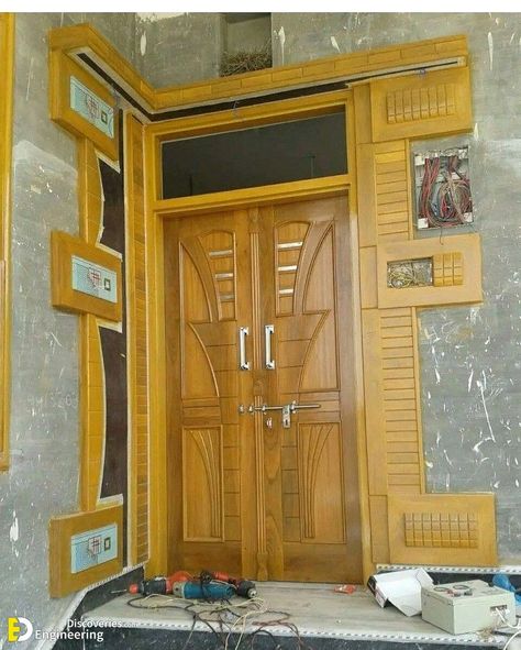 Wooden Main Door Design Ideas - Engineering Discoveries Men Gate Design Wooden, Men Door Design Wooden, Men Door Design, Main Door Design Ideas, Latest Door Designs, Entry Door Designs, Door Design Ideas, Main Doors, House Front Door Design