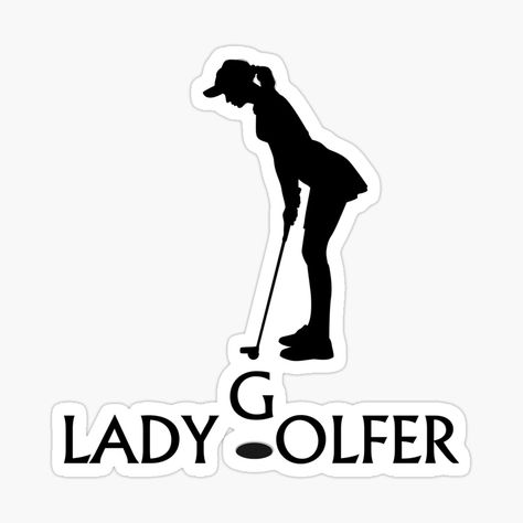 Get my art printed on awesome products. Support me at Redbubble #RBandME: https://www.redbubble.com/i/sticker/Lady-Golfer-Women-Golf-by-amalita-shop/161447026.EJUG5?asc=u Golf Logo, Golf Art, Women Golfers, Golf Tournament, Ladies Night, Ladies Golf, Cute Stickers, Dad Hats, Sticker Design