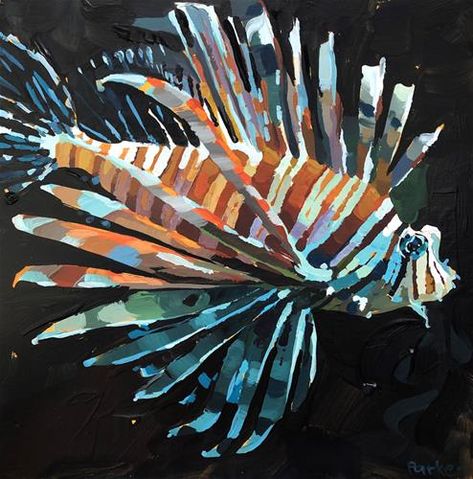 Coral Painting, Sea Creatures Art, Oil Painting Inspiration, Lion Fish, Fish Painting, Daily Paintworks, Fish Art, Art Styles, Old Art