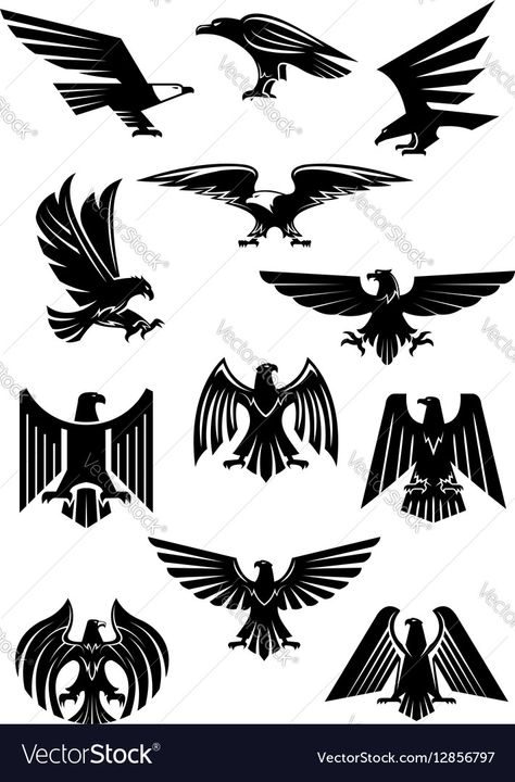 Adlerian Therapy, Heraldic Eagle, Historical Tattoos, Eagle Icon, Hawk Logo, American Patriotism, Tattoo Bird, Eagle Vector, White Eagle